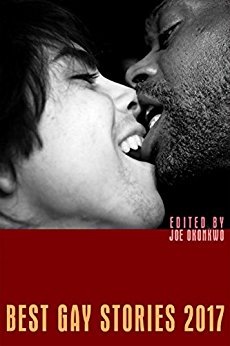 Cover of Best Gay Stories 2017, showing two men kissing.